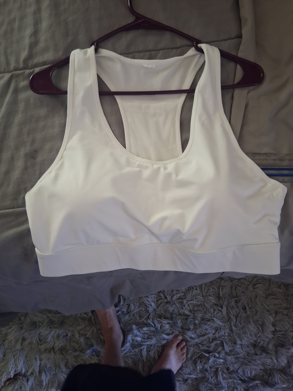 Fabletics White Racerback Sports Bra